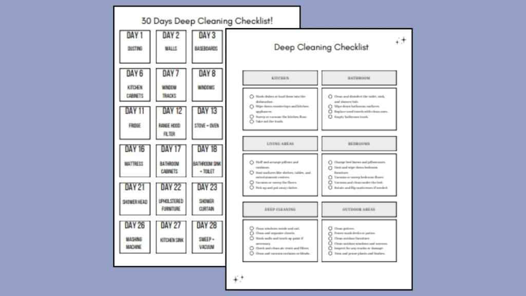 cleaning house checklist