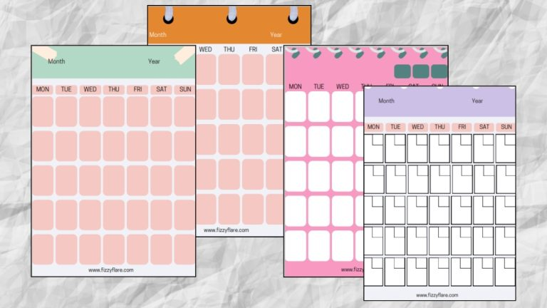 Blank Calendar Printables